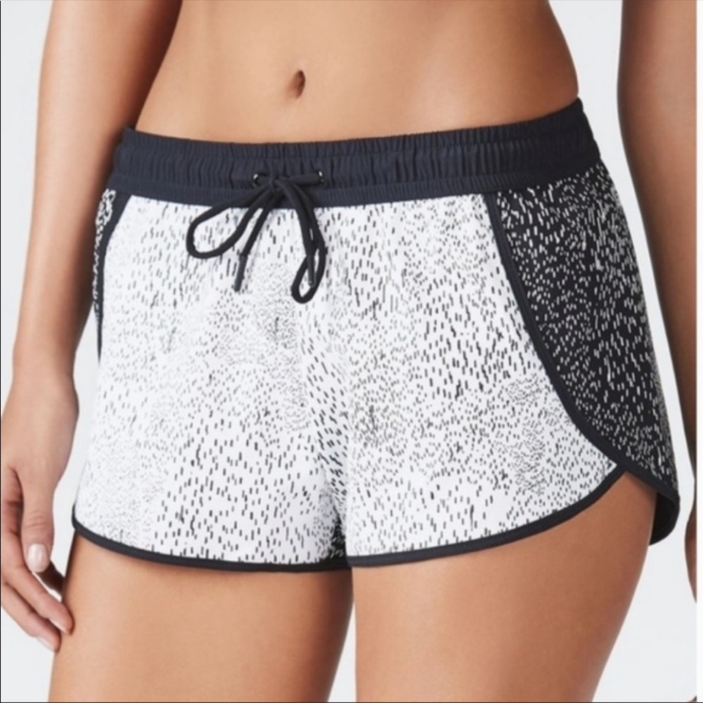Fabletics Carrie Running Shorts Black White Sz XXS